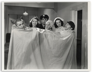 Lot of Five 10 x 8 Glossy Photos From The Three Stooges 1940 Films From Nurse to Worse & Nutty but Nice & the 1945 Film Idiots Deluxe -- Very Good Condition